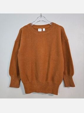 GAP Kids Burnt Orange/Rust Metallic Waffle Knit Sweater, Size XS ~ EUC